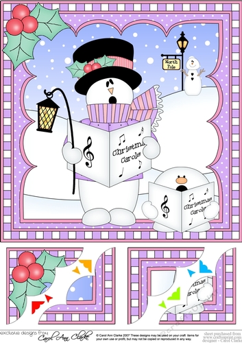  Christmas Snowman Rio 8 x 8 Scalloped Corner Topper