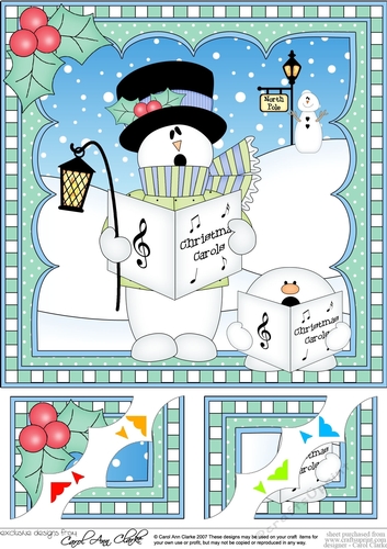  Christmas Snowman Rio 8 x 8 Scalloped Corner Topper