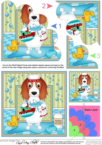 Shell Edged Corner Side Stacker - Bathtub Buddies - Little Springer Spaniel Dog