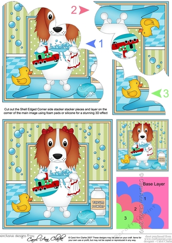 Shell Edged Corner Side Stacker - Bathtub Buddies - Little Springer Spaniel Dog