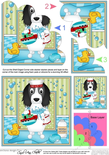 Shell Edged Corner Side Stacker - Bathtub Buddies - Little Springer Spaniel Dog