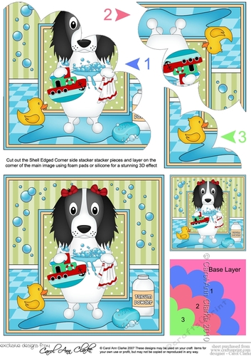 Shell Edged Corner Side Stacker - Bathtub Buddies - Little Springer Spaniel Dog