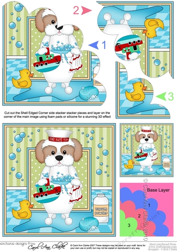 Square Landscape Insert - Bathtub Buddies - Little Cavachon Dog