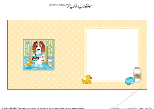 Square Landscape Insert - Bathtub Buddies - Little Springer Spaniel Dog