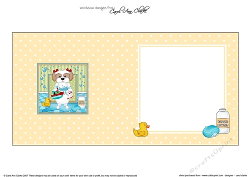 Square Landscape Insert - Bathtub Buddies - Little Cavachon Dog