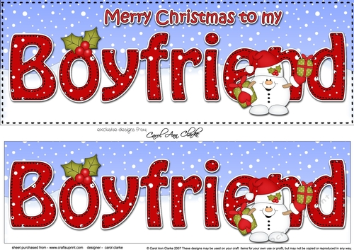 Large DL Merry Christmas to my BOYFRIEND insert with Snowball Sam
