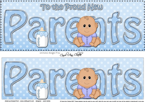 Large DL Ethnic New Baby TO THE PROUD NEW PARENTS 3D decoupage