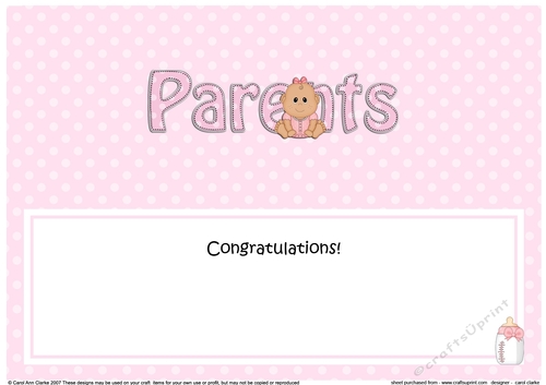 Large DL Ethnic New Baby TO THE PROUD NEW PARENTS insert