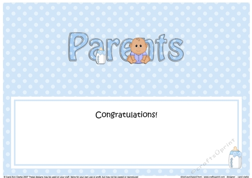 Large DL Ethnic New Baby TO THE PROUD NEW PARENTS insert