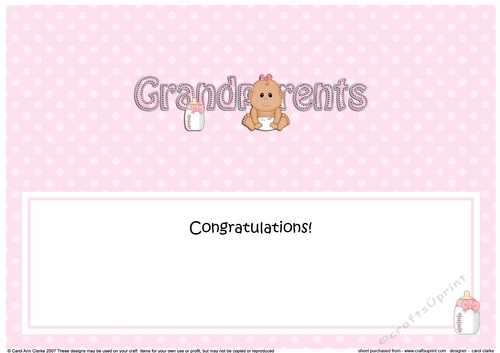 Large DL Ethnic Congratulations NEW GRANDPARENTS insert
