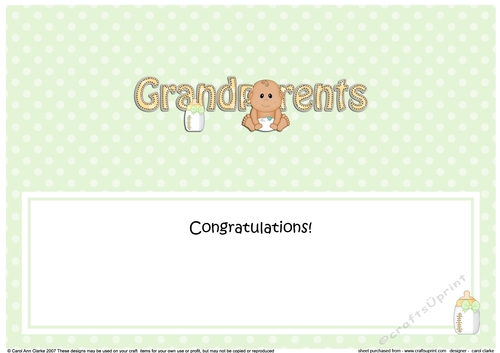 Large DL Ethnic Congratulations NEW GRANDPARENTS insert