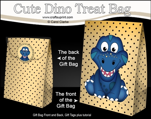 3D Gift Bag Mini Kit - Cute Little Geico Dino