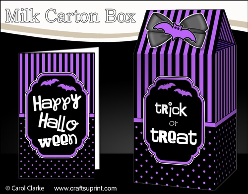3D Halloween Spots & Stripes Milk Carton Treat Box