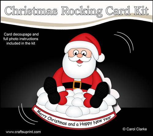 3D Shaped Rocking Christmas Card Mini Kit - Santa is having a Snowball Fight
