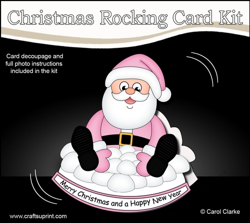 3D Shaped Rocking Christmas Card Mini Kit - Santa is having a Snowball Fight