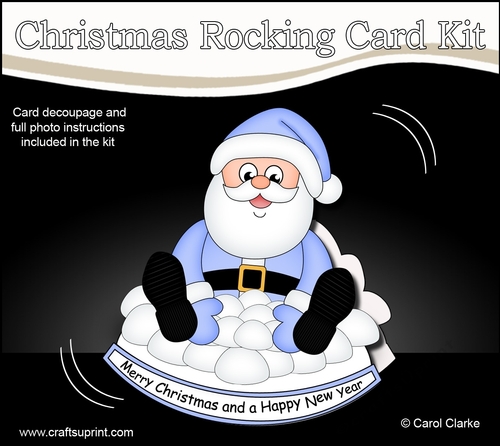 3D Shaped Rocking Christmas Card Mini Kit - Santa is having a Snowball Fight