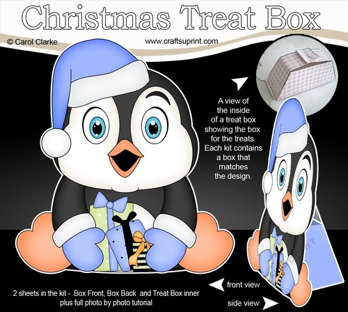 3D Christmas Treat Box Gift Set Mini Kit - Pip Penguin has Xmas Presents