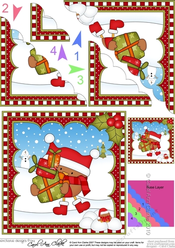Christmas Scalloped Corner Stacker - Bobbin Robin has Xmas Presents 