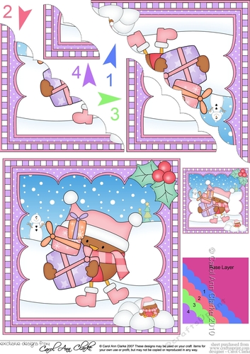 Christmas Scalloped Corner Stacker - Bobbin Robin has Xmas Presents 
