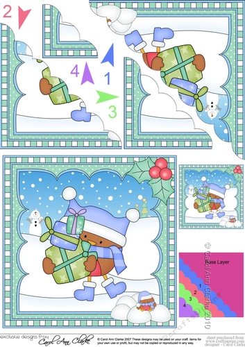 Christmas Scalloped Corner Stacker - Bobbin Robin has Xmas Presents 
