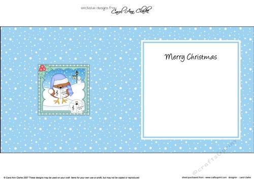 Christmas square landscape insert - Bobbin Robin is Carol Singing