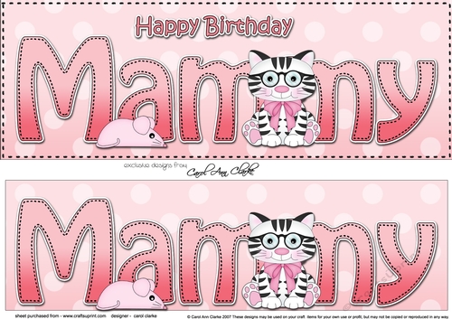 Large DL Happy Birthday MAMMY 3D decoupage