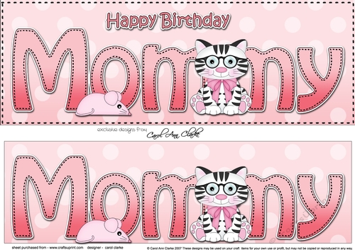 Large DL Happy Birthday MOMMY 3D decoupage