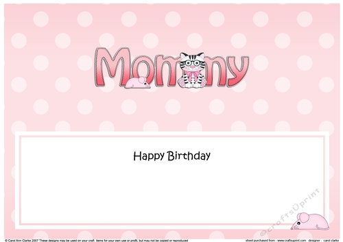 Large DL Happy Birthday MOMMY insert
