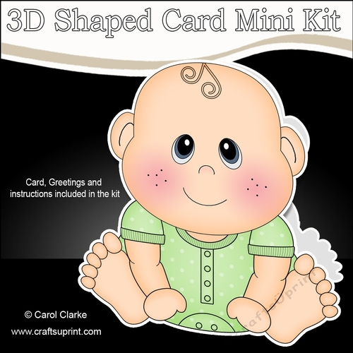 3D Shaped Card  Kit - Cute Little Baby Jude