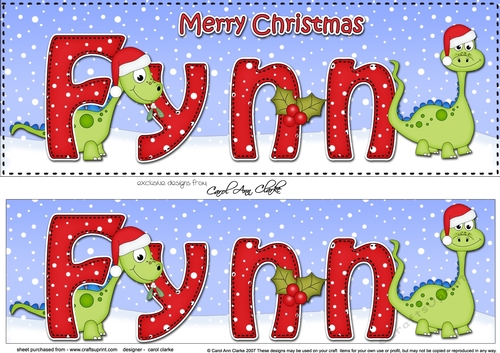 Large DL Merry Christmas FYNN 3D decoupage 