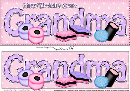 Large DL Happy Birthday GREAT GRANDMA 3D decoupage