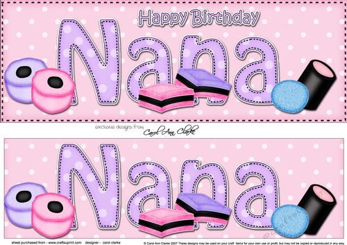 Large DL Happy Birthday NANA 3D decoupage