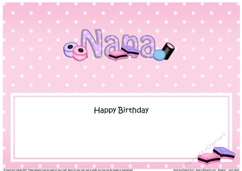 Large DL Happy Birthday NANA insert