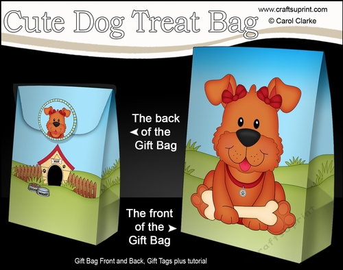 3D Gift Bag Mini Kit - Cute Little Dog Rose