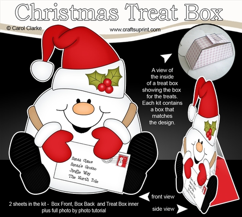 3D Christmas Treat Box Gift Set Mini Kit - Snowball Sam has a letter for Santa