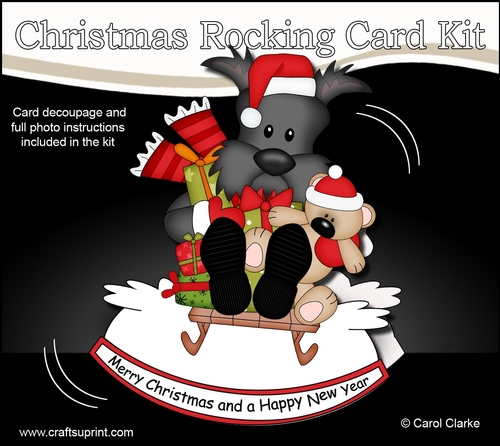 3D Shaped Rocking Christmas Card Mini Kit - Little Scottie Dog