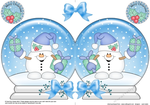 Christmas Snow Globe Shaped Card - Snowball Sam has Presents