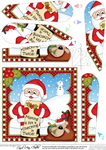 Christmas Santa Fan Pyramage Topper