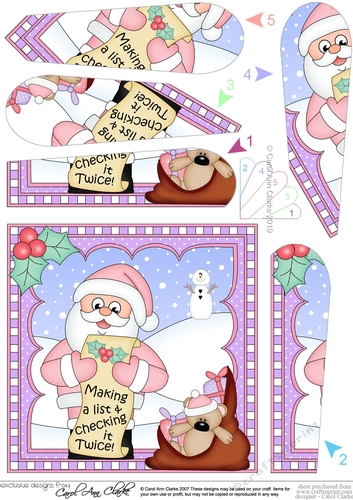 Christmas Santa Fan Pyramage Topper