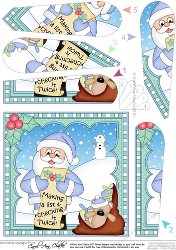 Christmas Santa Fan Pyramage Topper