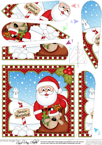 Christmas Santa Fan Pyramage Topper