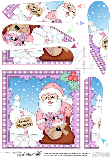 Christmas Santa Fan Pyramage Topper