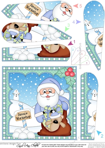 Christmas Santa Fan Pyramage Topper