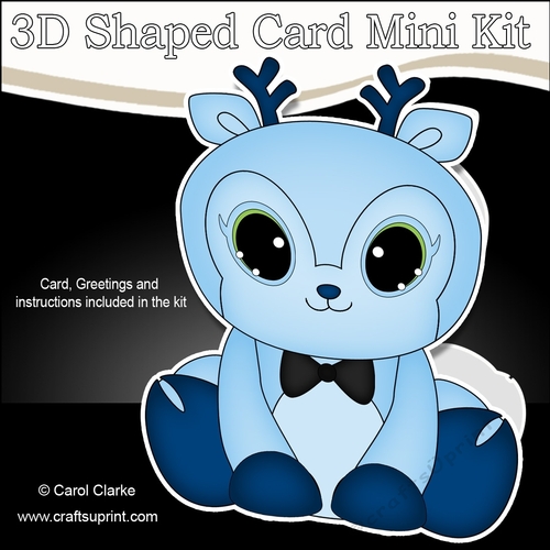 3D Shaped Card  Kit -  Cute Little Rudy Reindeer