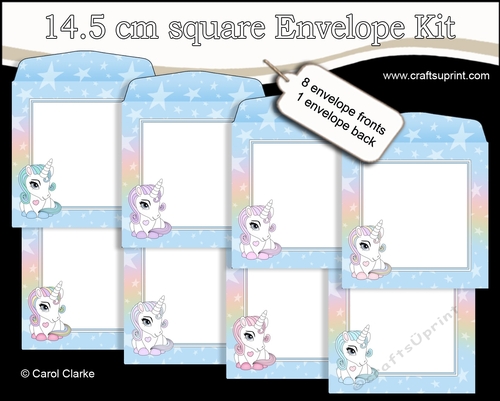 Cute Little Unicorns 14.5 x 14.5 cm envelope Kit