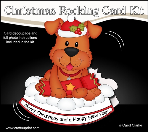 3D Shaped Rocking Christmas Card Mini Kit - Little Rusty Dog