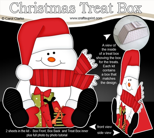 3D Christmas Treat Box Gift Set Mini Kit - Snowman Oli has Xmas Presents