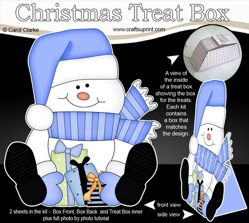 3D Christmas Treat Box Gift Set Mini Kit - Snowman Oli has Xmas Presents
