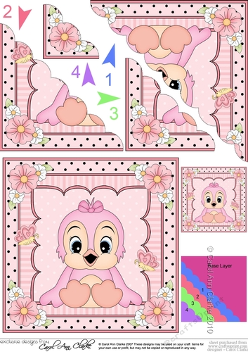 Cute Little Bird Scalloped Corner Stacker