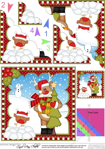 Christmas Rudolph Scalloped Corner Stacker